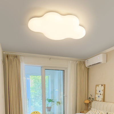 Modern Simplicity Iron PE Cloud LED Flush Mount Ceiling Light For Bedroom