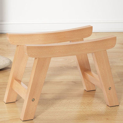 Modern Minimalist Square Cushion Solid Wood Cotton Linen Shoe Bench Low Stool For Living Room