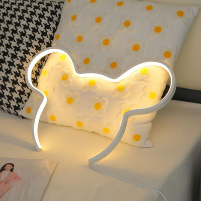 Contemporary Creative Cartoon Mouse Strip Aluminum Silicone LED Wall Sconce Lamp For Bedroom