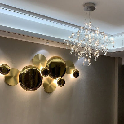 Applique murale LED ronde en métal de luxe moderne pour salon 