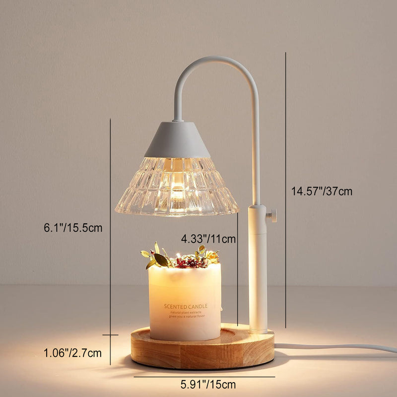 Modern Minimalist Liftable Cone Metal Glass 1-Light Aroma Melt Wax Table Lamp For Bedroom