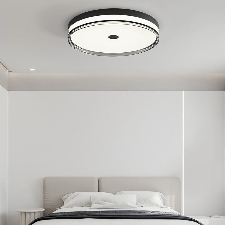 Modern Minimalist Round Metal Acrylic LED Flush Mount Ceiling Light For Bedroom