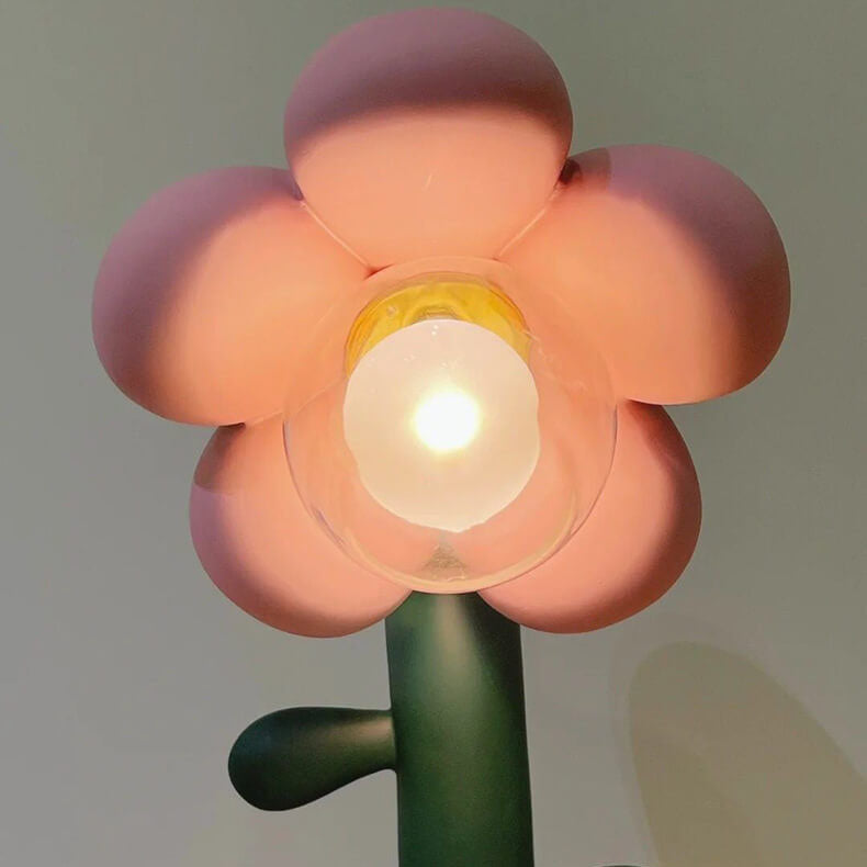 Modern Simple Flower Resin Glass 1-Light Table Lamp