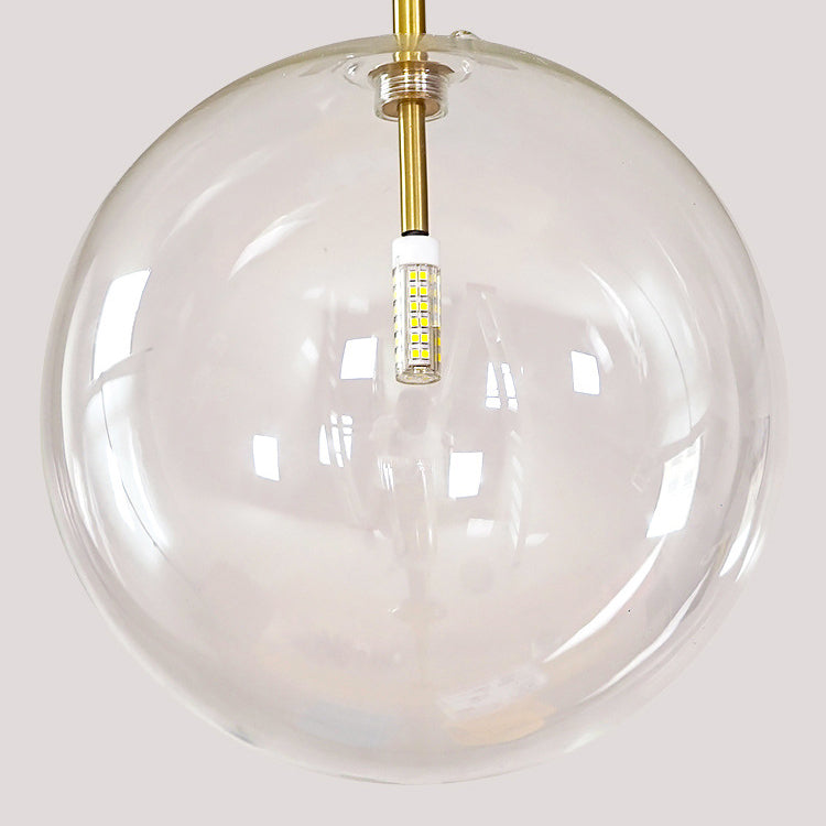 Modern Minimalist Round Ball Bubble Iron Glass 1-Light Pendant Light For Study