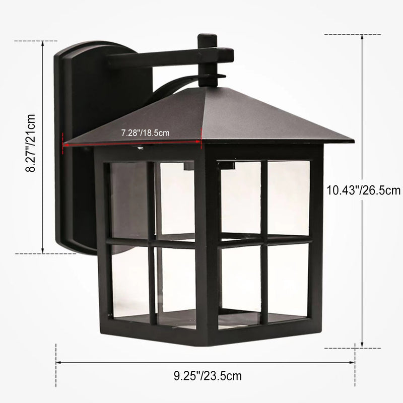 Modern Simplicity Waterproof Aluminum Square Glass Shade 1-Light Wall Sconce Lamp For Outdoor Patio