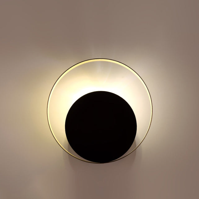 Modern Minimalist Iron Circle Ring 1-Light Wall Sconce Lamp For Bedroom