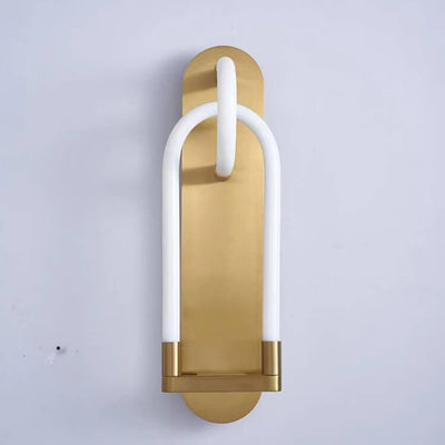 Nordic Light Luxury Golden White Tube LED Wall Sconce Lamp