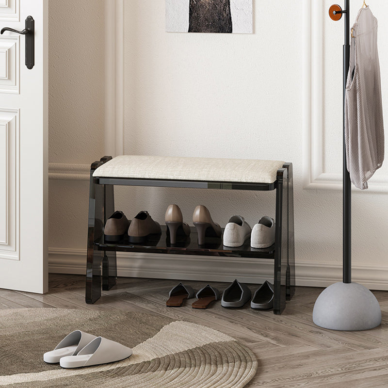 Modern Minimalist Long Rectangle Cotton Linen Acrylic Shoe Storage 2/3 Tier For Entryways