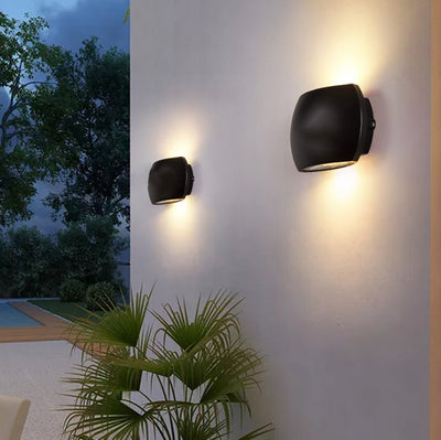 Contemporary Industrial Semicircle Aluminum LED Outdoor Wall Sconce Lamp For Garden