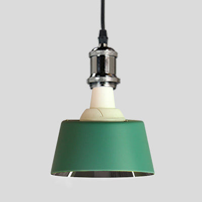 Contemporary Industrial Round Trapezoidal Aluminum PP 1-Light Pendant Light For Dining Room