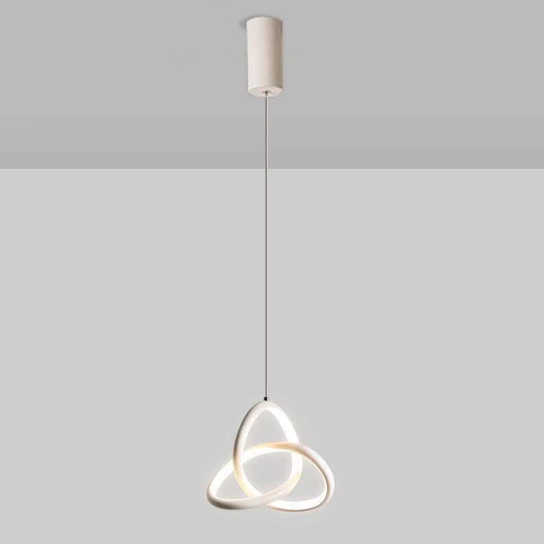 Contemporary Nordic Aluminum Iron Silica Geometric Intertwined Ring LED Pendant Light For Bedside