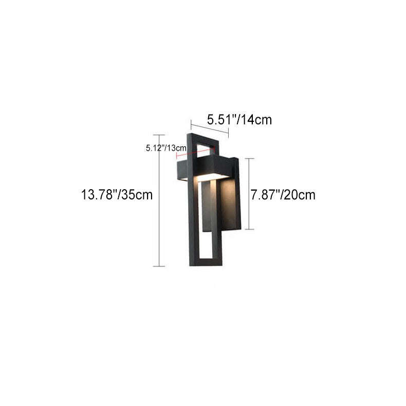 Modern Minimalist Geometric Frame Stainless Steel LED Waterproof Wall Sconce Lamp For Outdoor Patio