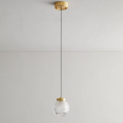 Nordic Light Luxury Simple Glass Ball 1-Light Pendant Light