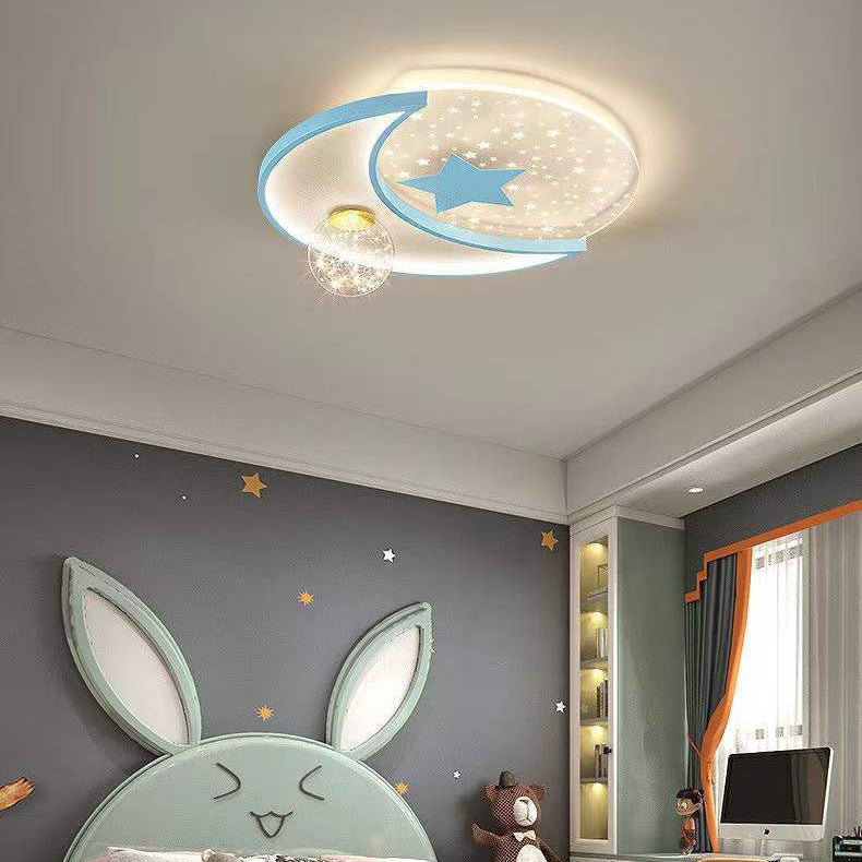 Contemporary Creative Acrylic Starry Sky LED Flush Mount Ceiling Light For Living Room