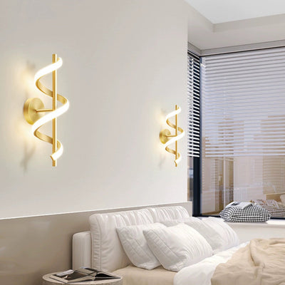 Modern Minimalist Spiral Hardware Aluminum Silicone LED Wall Sconce Lamp For Living Room