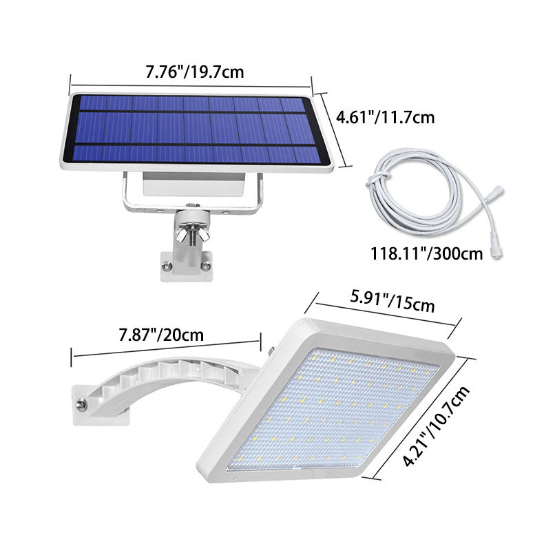 Modern Minimalist Solar Square Plastic LED Wall Sconce Lamp For Garden