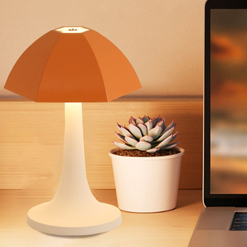 Contemporary Creative Iron Mushroom PE LED USB Table Lamp For Bedroom