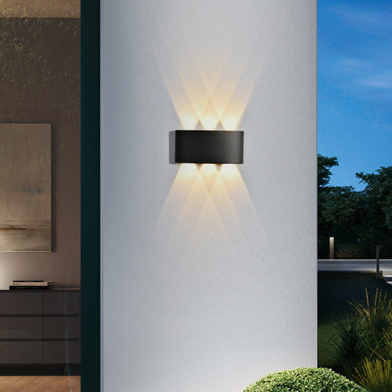 Modern Minimalist Waterproof Cylinder Rectangular Aluminium Iron Acrylic LED Wall Sconce Lamp For Outdoor Patio