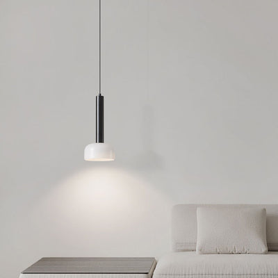 Lampe suspendue LED ronde en verre avec cadre en cuivre et minimaliste moderne, luminaire décoratif d'intérieur, idéal pour un salon