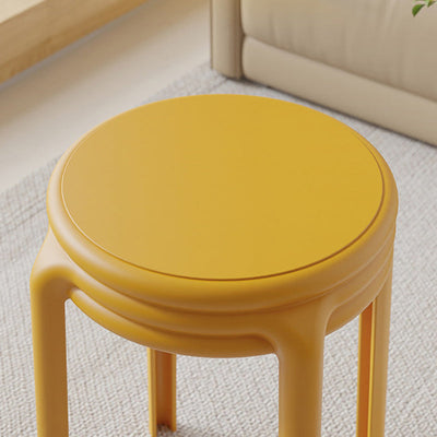 Contemporary Scandinavian Macaron Round Plastic Chair Stackable For Living Room