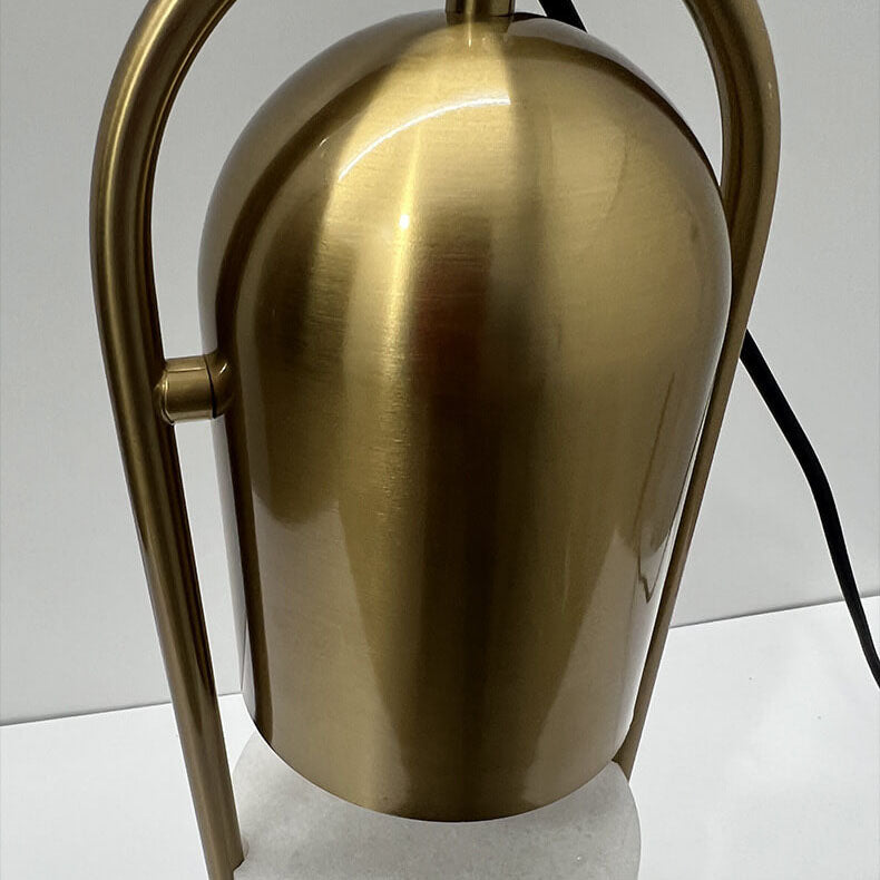 Nordic Light Luxury Cylinder Ring Hardware Marble Column 1-Light Table Lamp