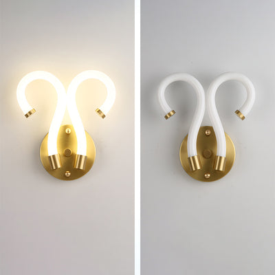 Contemporary Creative Brass Acrylic Round Oval Figure Six Eight Letter LED Wall Sconce Lamp For Hallway