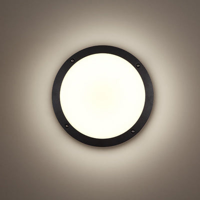 Modern Minimalist Waterproof Aluminum Acrylic Circle Round LED Outdoor Wall Light For Garden