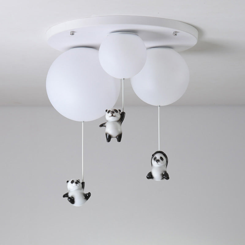 Modern Minimalist Bear Balloon PE Resin 1/3 Light Flush Mount Ceiling Light For Bedroom