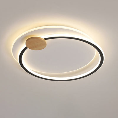 Contemporary Simplicity Iron Circle Ring Acrylic LED Flush Mount Ceiling Light For Living Room