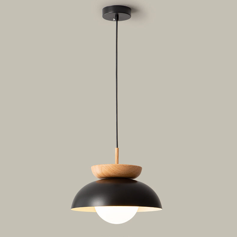 Modern Minimalist Round Iron 1-Light Pendant Light For Living Room