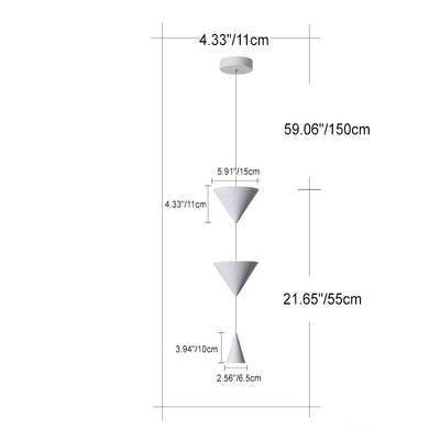 Modern Minimalist Cone Iron Aluminum Acrylic LED Pendant Light For Bedroom