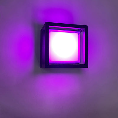 Modern Minimalist Waterproof Square Aluminum Acrylic LED Outdoor Wall Sconce Lamp For Garden