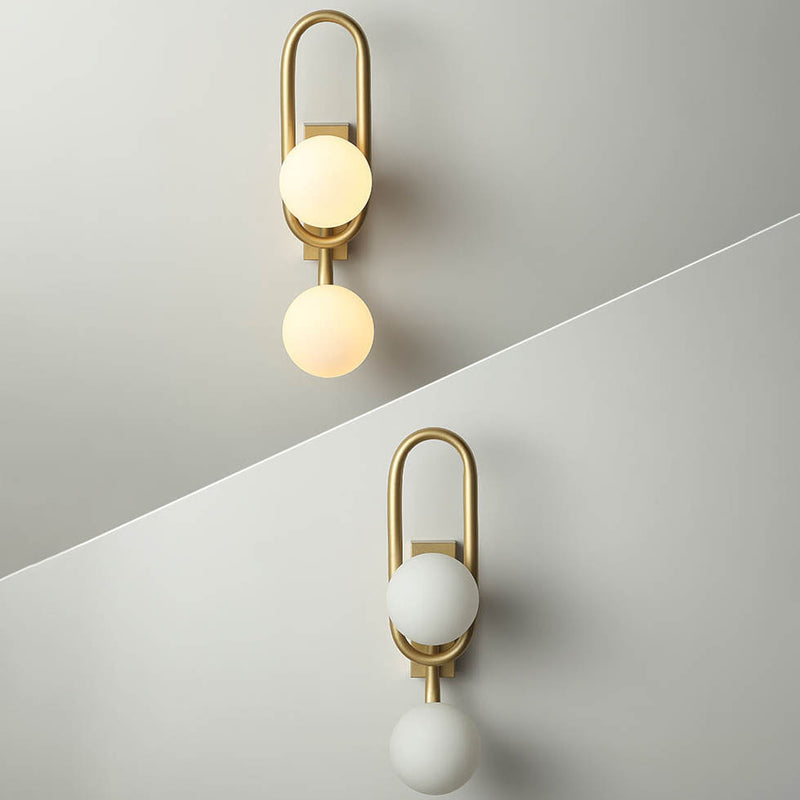 Modern Light Luxury Simple Iron Gold Magic Bean 2-Light Wall Sconce Lamp