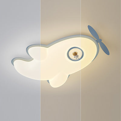 Contemporary Nordic Kids Iron PE Plane LED Flush Mount Ceiling Light For Bedroom