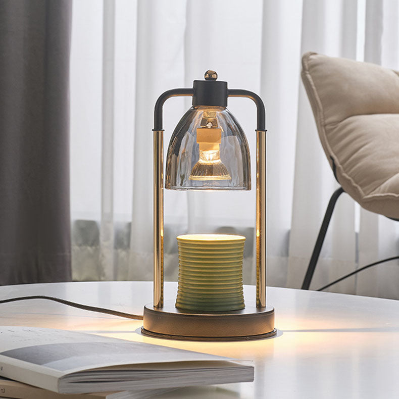 Contemporary Nordic Iron Glass Conic Rectangular 1-Light Melting Wax Table Lamp For Bedroom