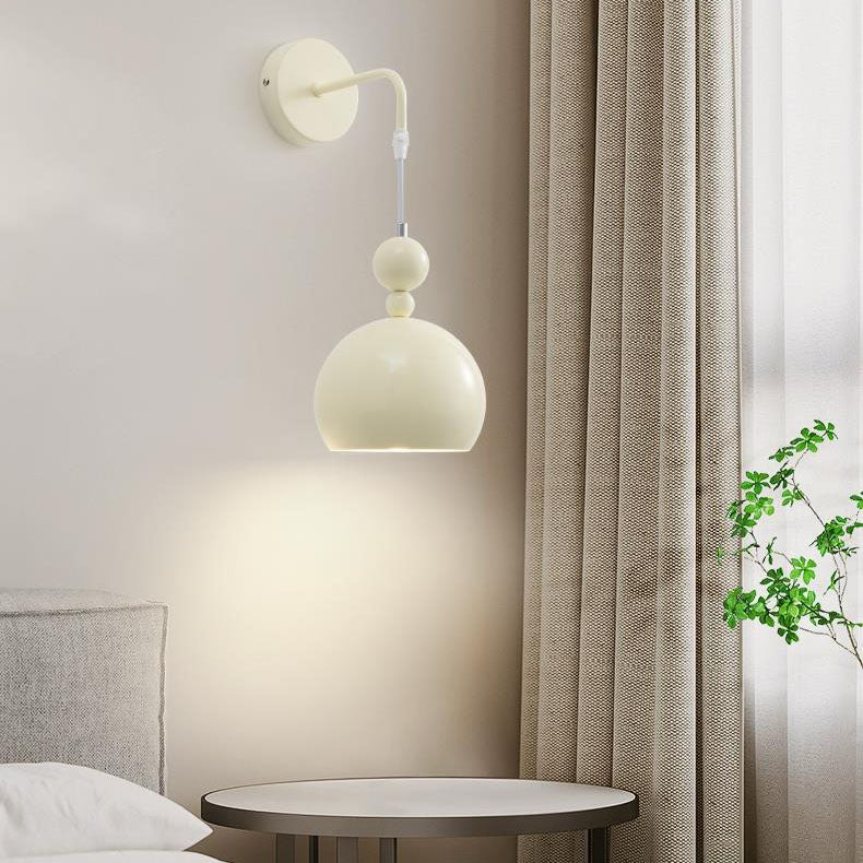 Contemporary Scandinavian Round Gourd Iron Glass 1-Light Wall Sconce Lamp For Bedroom