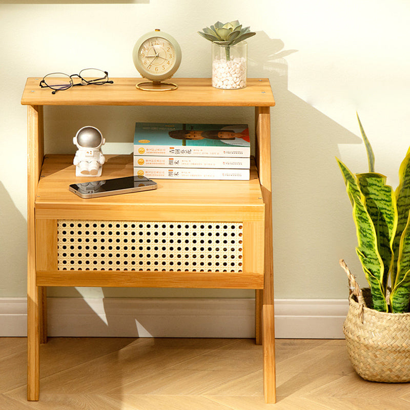 Contemporary Simplicity Rectangular Wood End Table 1-Drawer For Living Room