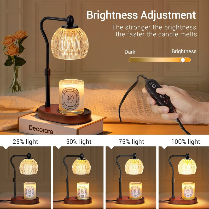 Modern Minimalist Round Glass Wood 1-Light Aroma Melted Wax Table Lamp For Bedroom