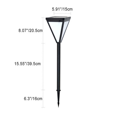 Modern Minimalist Waterproof Solar Tri-Prism Iron Acrylic Ground Plug LED Landscape Light For Garden