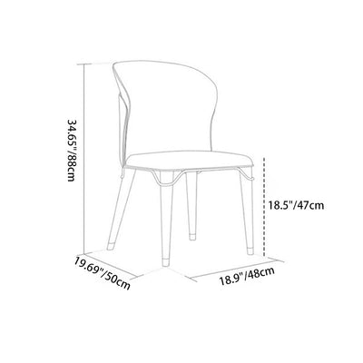 Contemporary Luxury Leather Wood Legs Stainless Steel Decor Dining Chair Backrest For Dining Room