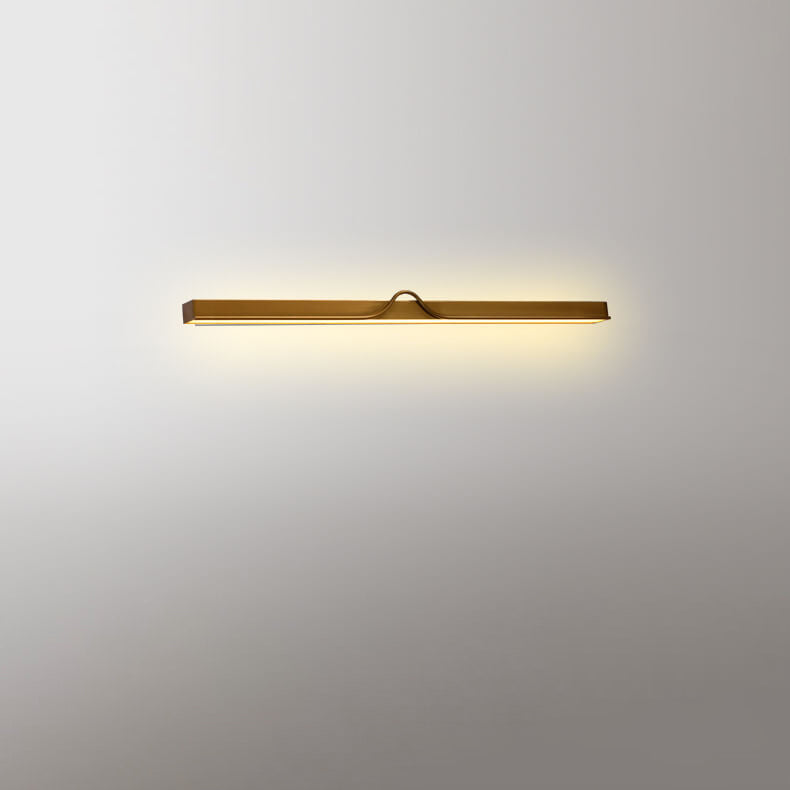 Modern Mid-Century Gold Strip Iron Acrylic LED Wall Sconce Lamp For Living Room