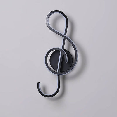 Modern Art Deco Music Note Soft Silicone Lampshade LED Wall Sconce Lamp For Bedroom