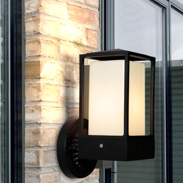 Modern Minimalist Rectangle PC PVC 1-Light Wall Sconce Lamp For Outdoor Patio