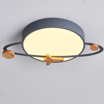 Contemporary Scandinavian Round Planet Design LED Kids Flush Mount Ceiling Light For Bedroom