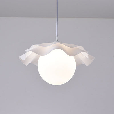 Modern Minimalist Petal Orb Acrylic Glass 1-Light Pendant Light For Living Room