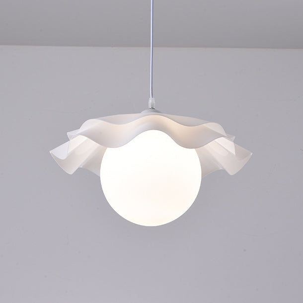 Modern Minimalist Petal Orb Acrylic Glass 1-Light Pendant Light For Living Room