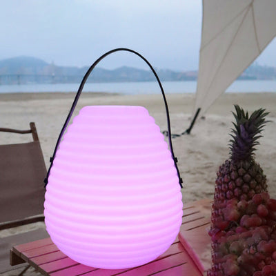 Lumière d'extérieur portable en forme d'œuf créatif contemporain en PE LED pour jardin 