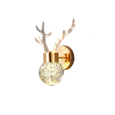 Contemporary Creative Acrylic Antler Bubble Crystal Ball LED Wall Sconce Lamp For Living Room