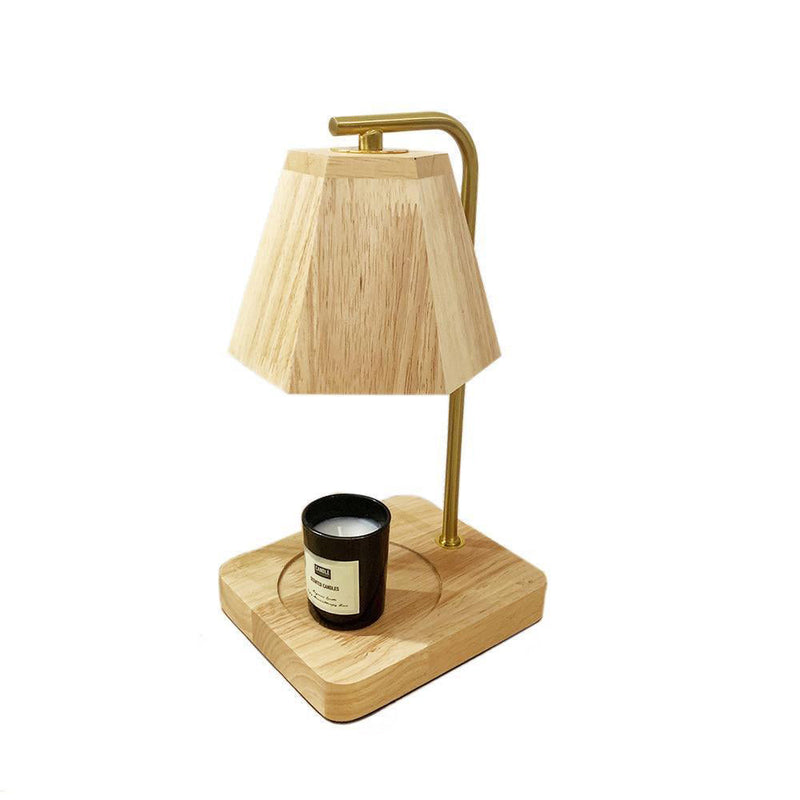 Contemporary Creative Wooden Hexagonal Liftable 1-Light Melting Wax Table Lamp For Bedroom