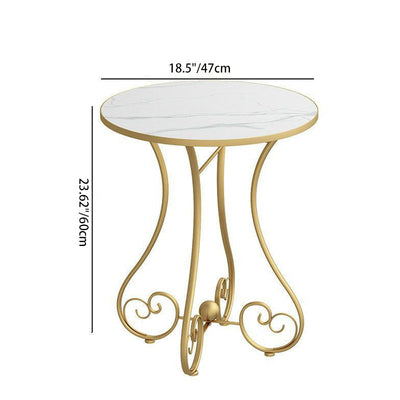 Contemporary Nordic Round Heart Base Medium Fiber Synthetic Plate Metal Coffee Table For Living Room